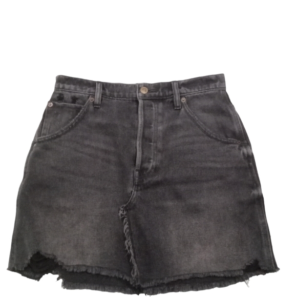 Free People We The Free Women's Distressed Black Cutoff Mini Skirt Size 28 - Picture 1 of 6